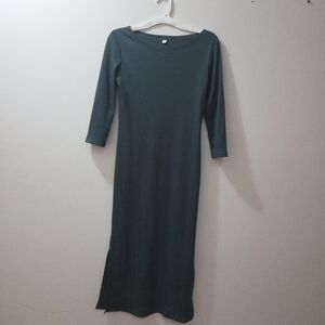 Elegant Green Long Sleeve Dress